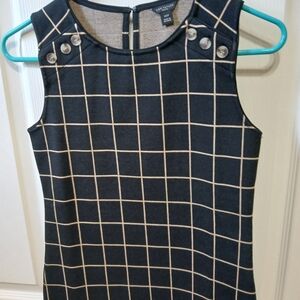 NWOT ANN TAYLOR BLACK/TAN SHOULDER BUTTON TOP, XXSP